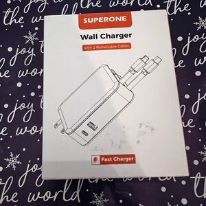 Superone Wall Charger with Retractable Cables